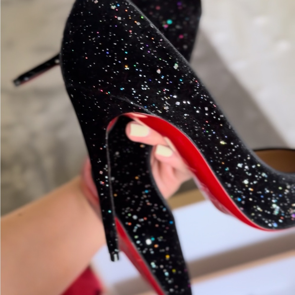 Christian Louboutin Pigalle Follies 100 Velvet Galactic size 38